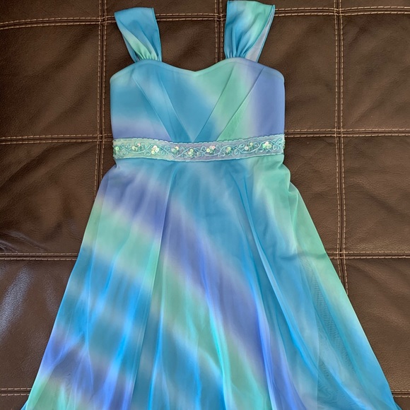 Speechless Other - Blue/Green/Purple Ombré Dress
